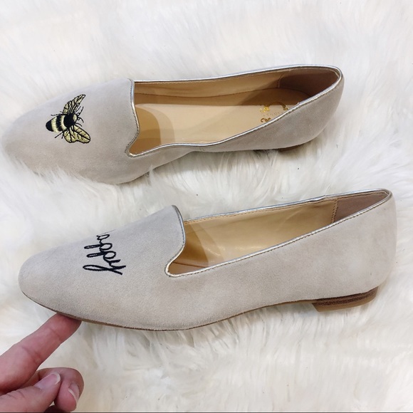 C. Wonder Celeste Bee Happy Cream Suede Flats 7.5W - Picture 2 of 7